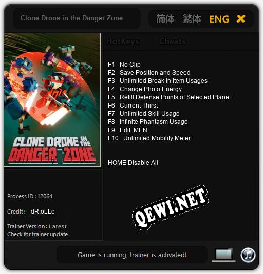 Clone Drone in the Danger Zone: Трейнер +10 [v1.2]