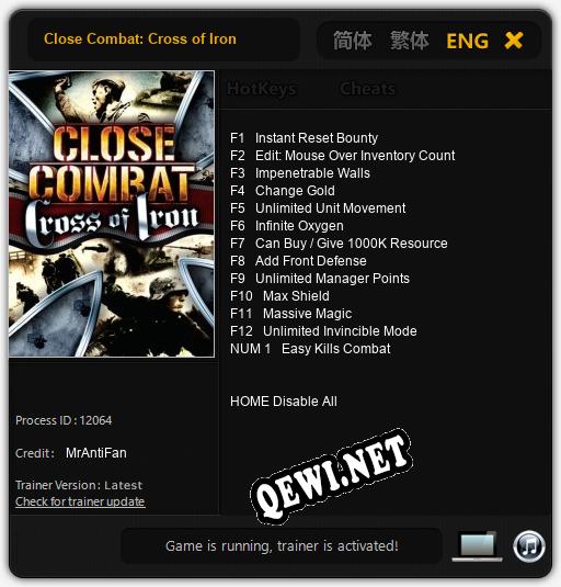 Close Combat: Cross of Iron: Трейнер +13 [v1.6]