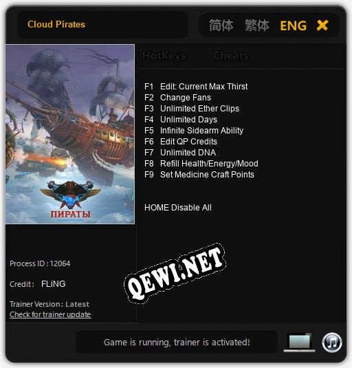 Трейнер для Cloud Pirates [v1.0.6]
