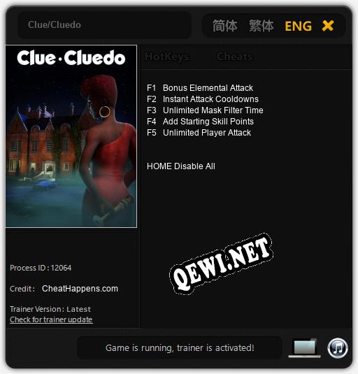 Clue/Cluedo: Трейнер +5 [v1.2]