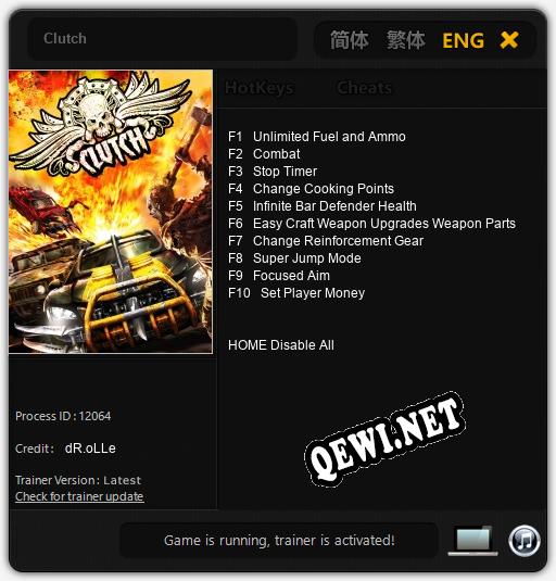 Clutch: Трейнер +10 [v1.4]