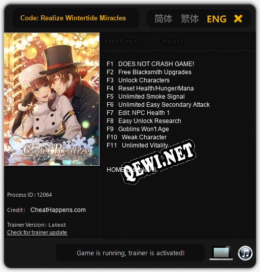 Code: Realize Wintertide Miracles: Читы, Трейнер +11 [CheatHappens.com]