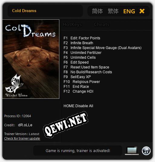 Cold Dreams: ТРЕЙНЕР И ЧИТЫ (V1.0.80)