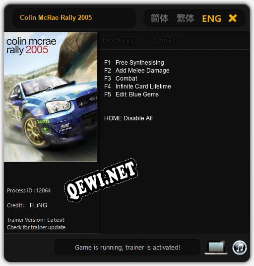 Colin McRae Rally 2005: Трейнер +5 [v1.9]