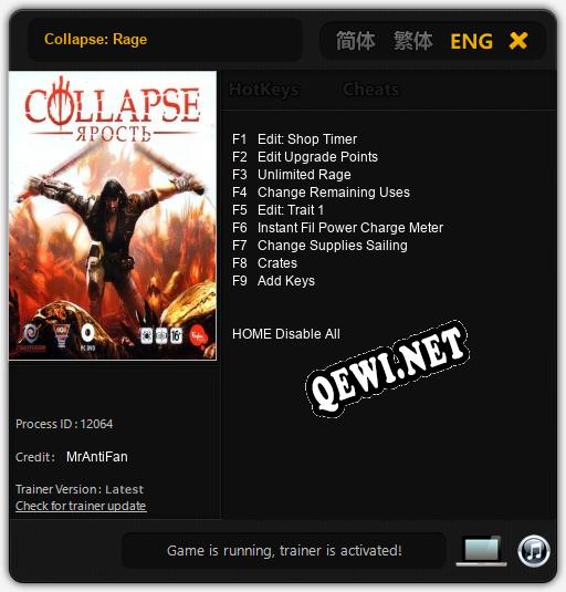 Collapse: Rage: ТРЕЙНЕР И ЧИТЫ (V1.0.40)
