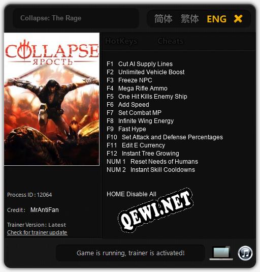 Collapse: The Rage: Трейнер +14 [v1.8]