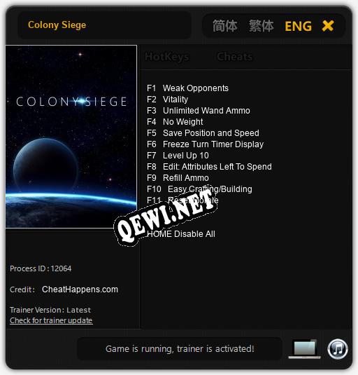 Трейнер для Colony Siege [v1.0.4]