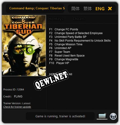 Трейнер для Command & Conquer: Tiberian Sun [v1.0.6]