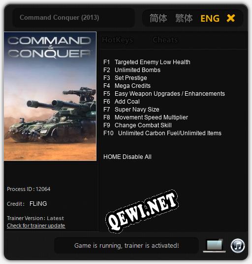 Трейнер для Command Conquer (2013) [v1.0.4]