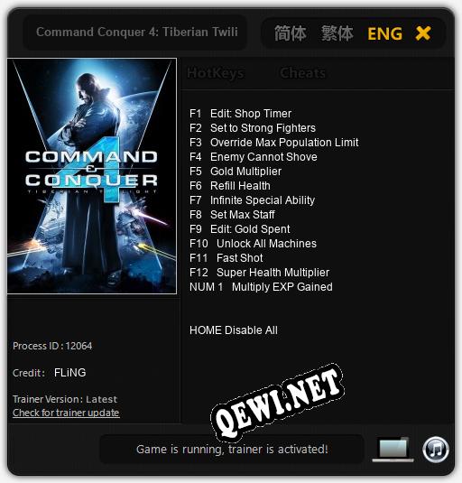 Command Conquer 4: Tiberian Twilight: Читы, Трейнер +13 [FLiNG]