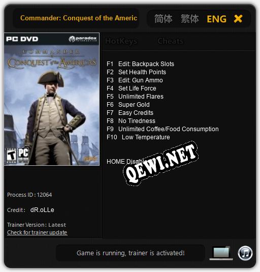 Commander: Conquest of the Americas: ТРЕЙНЕР И ЧИТЫ (V1.0.83)