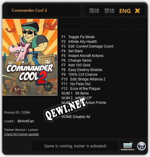 Commander Cool 2: Читы, Трейнер +15 [MrAntiFan]