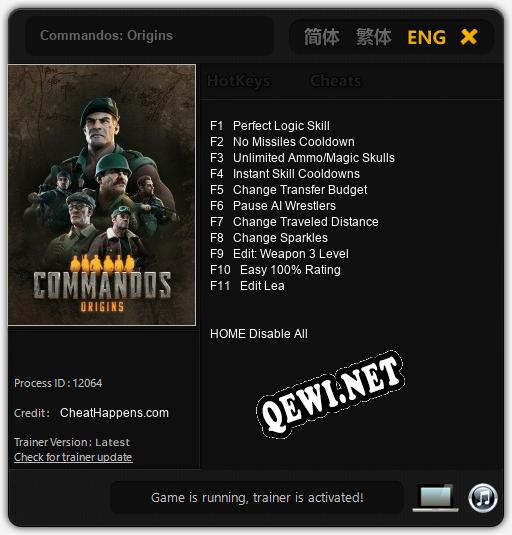 Commandos: Origins: Трейнер +11 [v1.3]