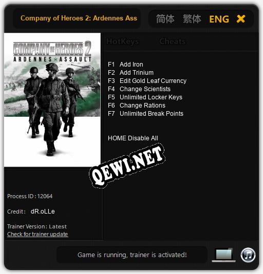 Company of Heroes 2: Ardennes Assault: Читы, Трейнер +7 [dR.oLLe]