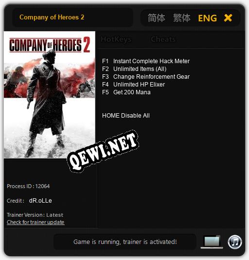 Company of Heroes 2: Читы, Трейнер +5 [dR.oLLe]