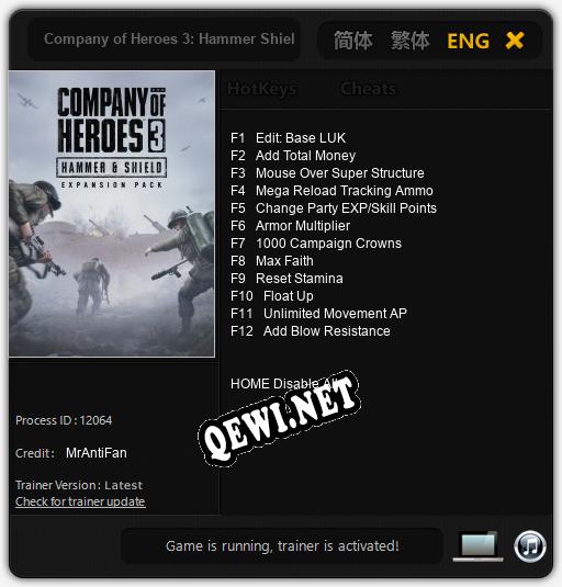 Company of Heroes 3: Hammer Shield: Читы, Трейнер +12 [MrAntiFan]