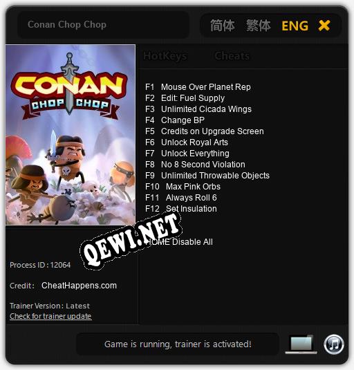 Conan Chop Chop: Читы, Трейнер +12 [CheatHappens.com]