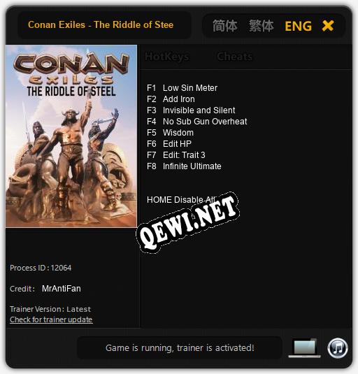 Conan Exiles - The Riddle of Steel: Трейнер +8 [v1.5]