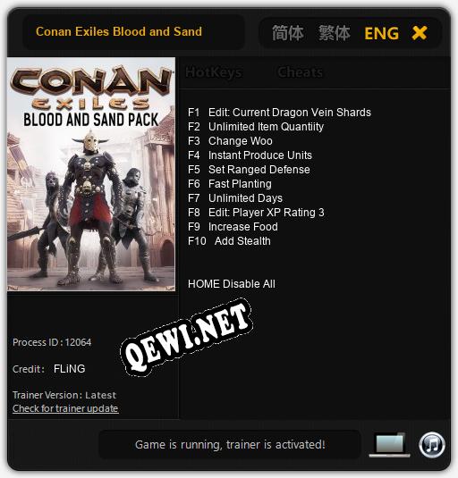 Conan Exiles Blood and Sand: Читы, Трейнер +10 [FLiNG]