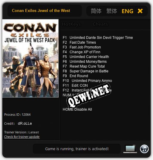 Conan Exiles Jewel of the West: Трейнер +13 [v1.3]