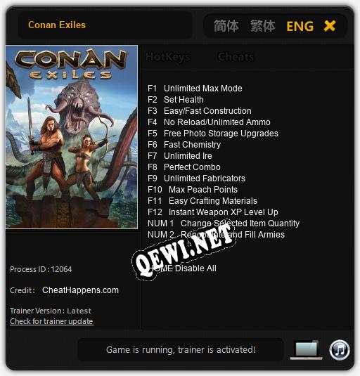 Conan Exiles: ТРЕЙНЕР И ЧИТЫ (V1.0.80)