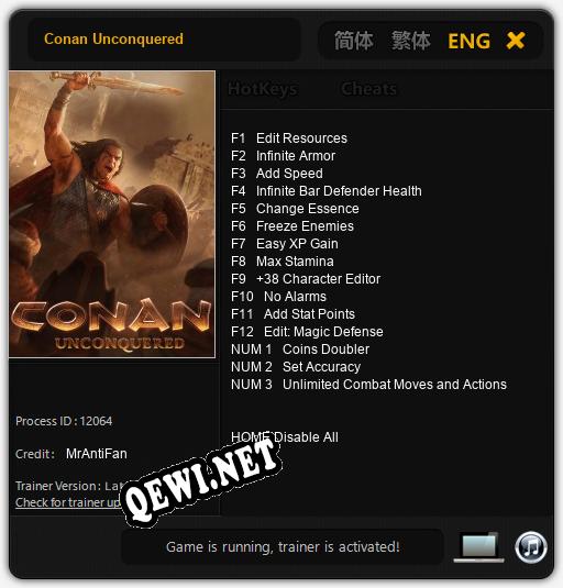 Трейнер для Conan Unconquered [v1.0.1]