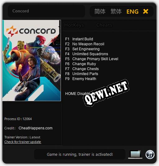 Трейнер для Concord [v1.0.7]