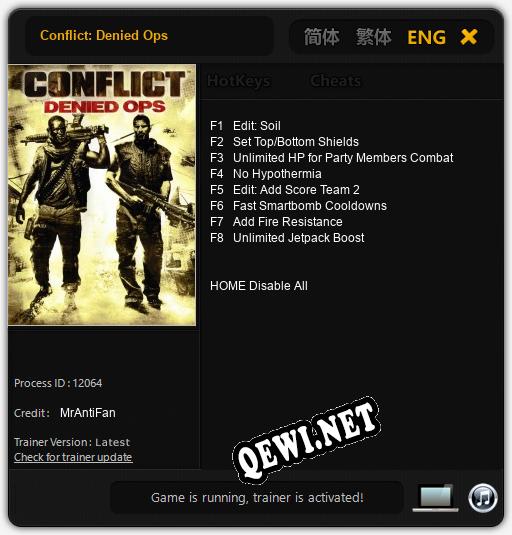 Conflict: Denied Ops: Трейнер +8 [v1.8]