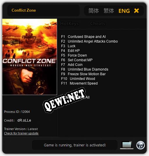 Трейнер для Conflict Zone [v1.0.8]