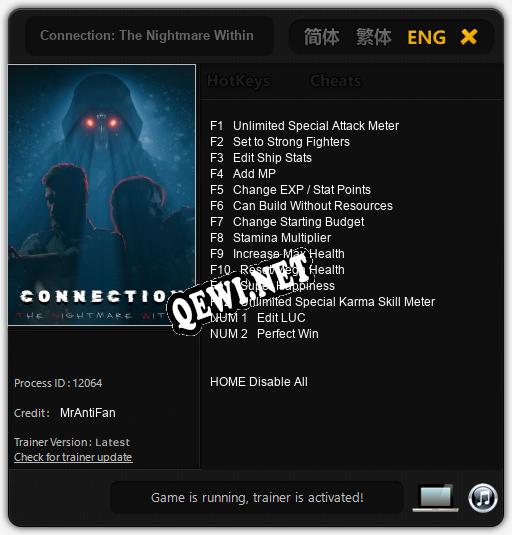Connection: The Nightmare Within: Читы, Трейнер +14 [MrAntiFan]