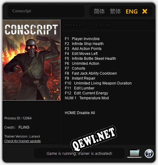 Conscript: Трейнер +13 [v1.2]