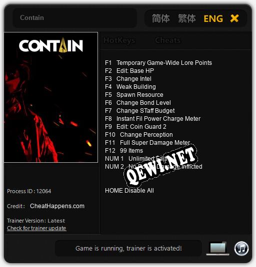 Трейнер для Contain [v1.0.6]