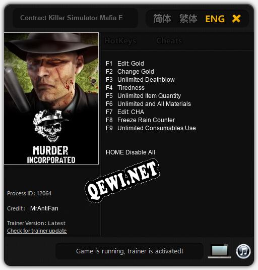 Contract Killer Simulator Mafia Edition: Трейнер +9 [v1.7]