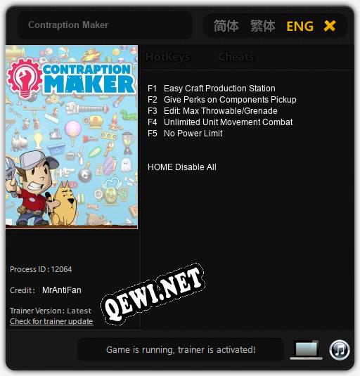 Трейнер для Contraption Maker [v1.0.1]