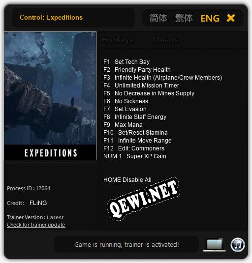 Control: Expeditions: Трейнер +13 [v1.7]