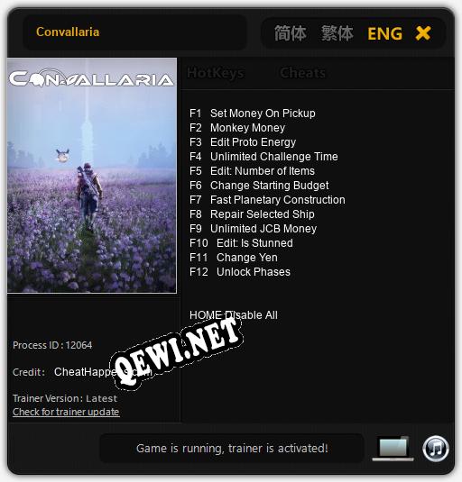 Convallaria: Трейнер +12 [v1.1]