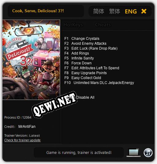 Cook, Serve, Delicious! 3?!: Читы, Трейнер +10 [MrAntiFan]