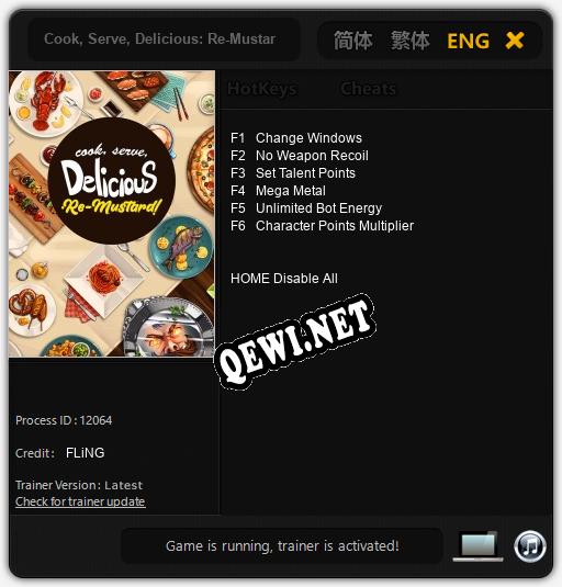 Cook, Serve, Delicious: Re-Mustard!: Трейнер +6 [v1.5]