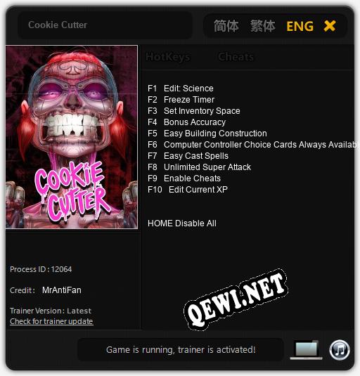 Cookie Cutter: ТРЕЙНЕР И ЧИТЫ (V1.0.71)