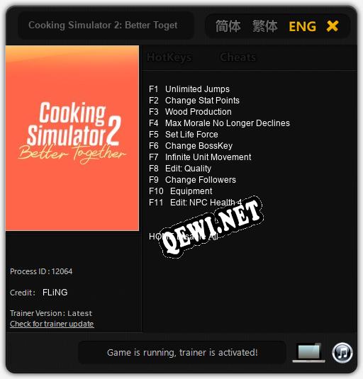 Трейнер для Cooking Simulator 2: Better Together [v1.0.3]