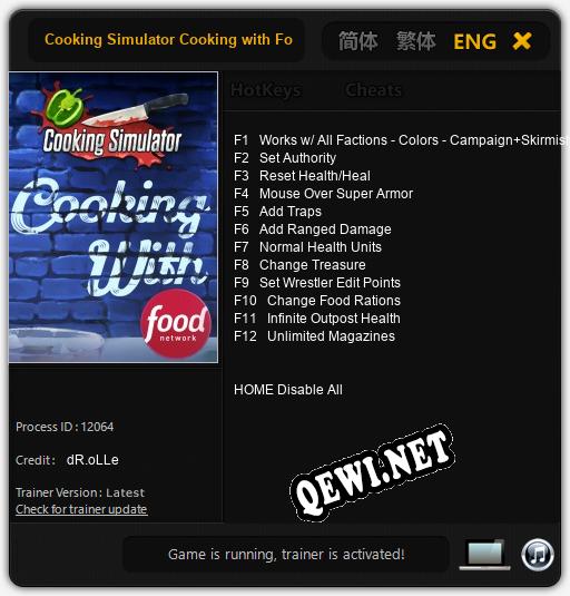 Трейнер для Cooking Simulator Cooking with Food Network [v1.0.2]