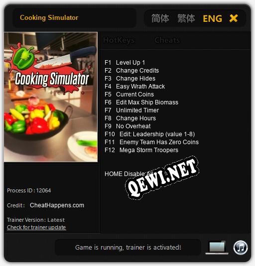 Cooking Simulator: Читы, Трейнер +12 [CheatHappens.com]