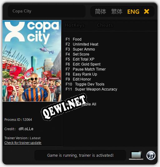 Copa City: Читы, Трейнер +11 [dR.oLLe]