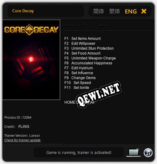 Core Decay: ТРЕЙНЕР И ЧИТЫ (V1.0.25)