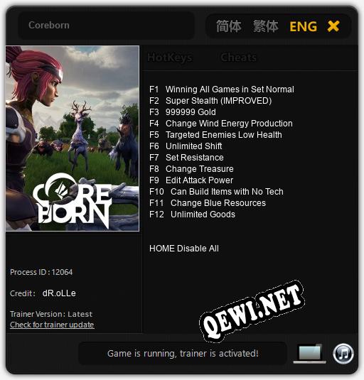 Coreborn: Читы, Трейнер +12 [dR.oLLe]