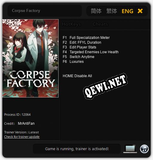 Corpse Factory: Трейнер +6 [v1.9]