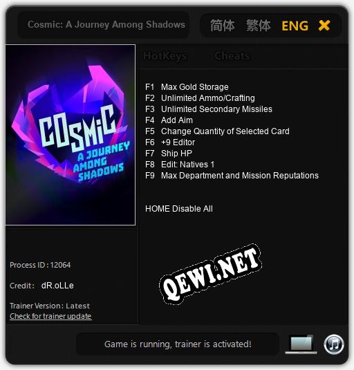 Cosmic: A Journey Among Shadows: Читы, Трейнер +9 [dR.oLLe]