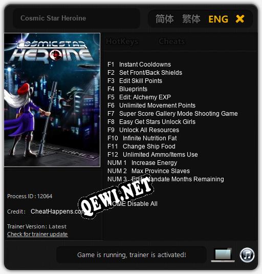 Cosmic Star Heroine: ТРЕЙНЕР И ЧИТЫ (V1.0.5)