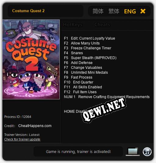 Costume Quest 2: Трейнер +13 [v1.9]