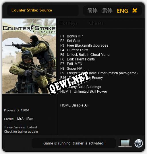 Counter-Strike: Source: Трейнер +13 [v1.2]